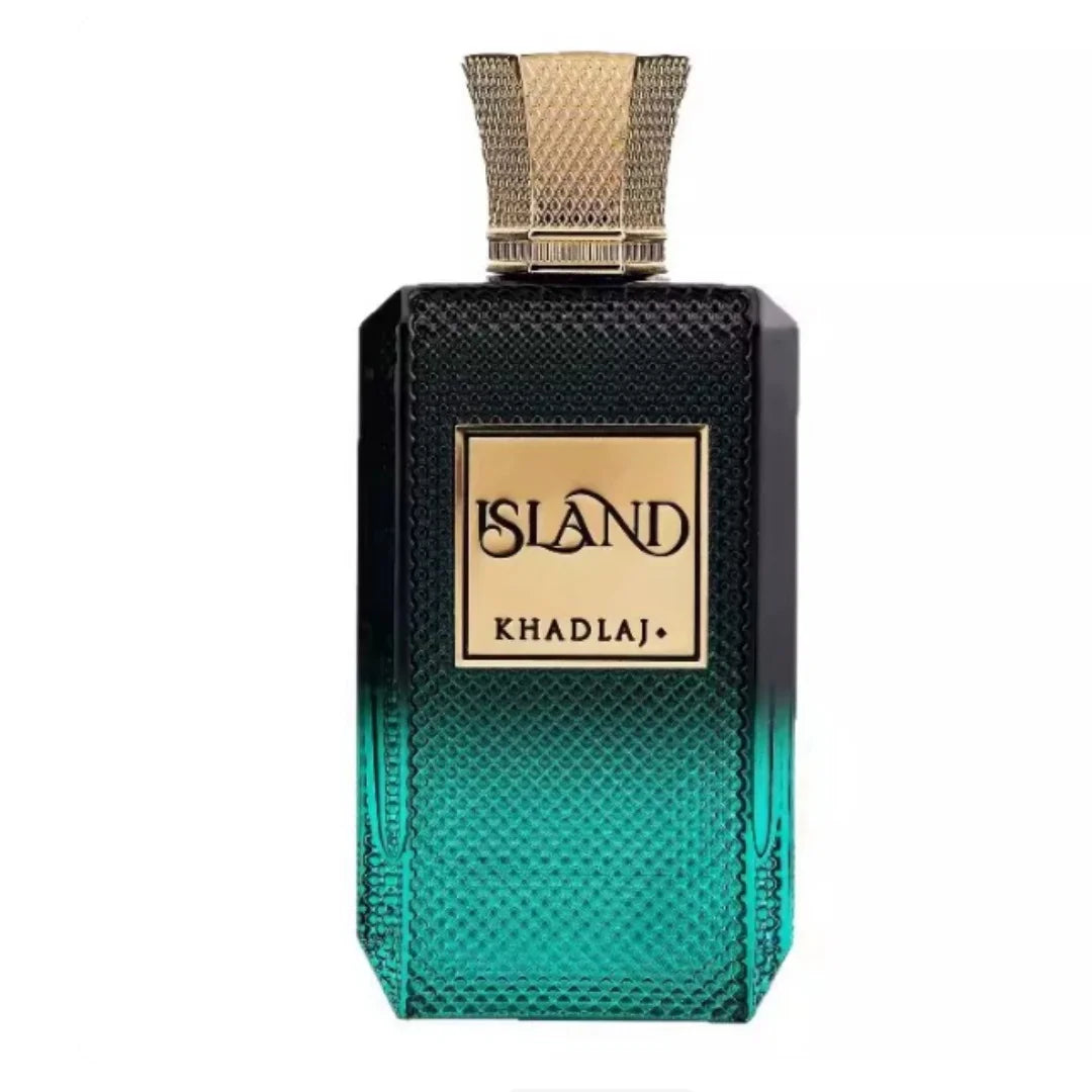 Khadlaj Island Island essence, 3.4oz 100ml, Marine Wood Citrus Flavor, Suitable for Sports, Travel, Summer Beach Play, Sports Perfume