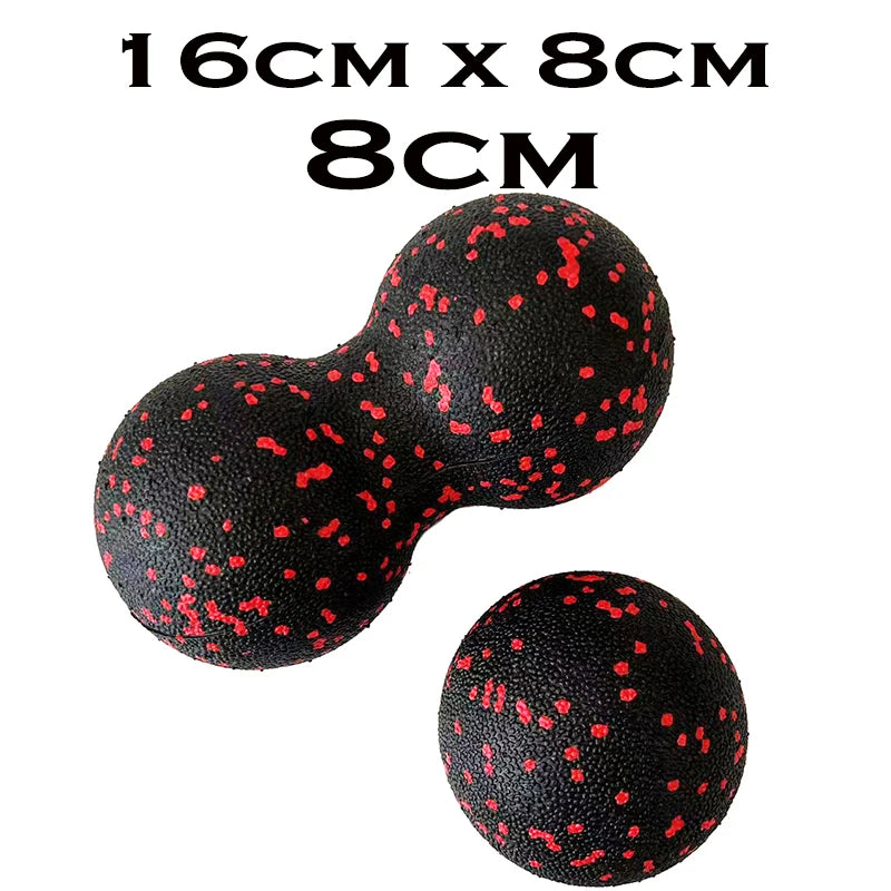 EPP Fitness Ball Double Lacrosse Massage Ball Set Mobility Peanut Ball for Self-Myofascial Release Deep Tissue Yoga Gym Home