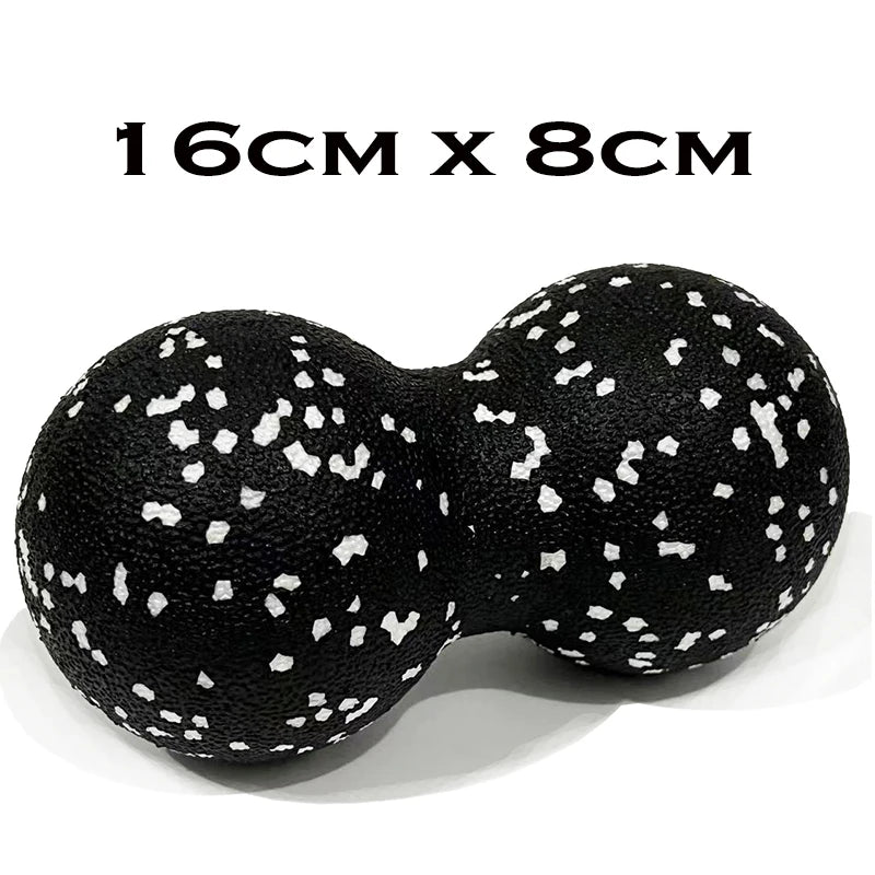 EPP Fitness Ball Double Lacrosse Massage Ball Set Mobility Peanut Ball for Self-Myofascial Release Deep Tissue Yoga Gym Home