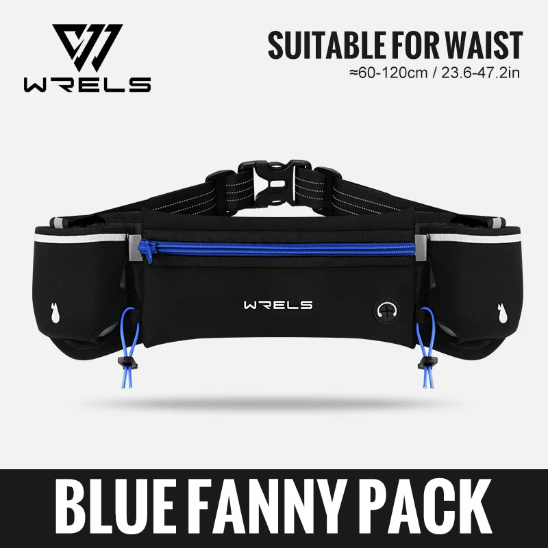 WRELS Upgraded Running Belt Bag With Water Bottles Hydration Belt Running Pouch Bag Fanny Pack Phones Waist pack for Sports