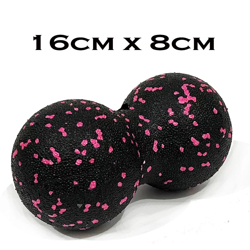 EPP Fitness Ball Double Lacrosse Massage Ball Set Mobility Peanut Ball for Self-Myofascial Release Deep Tissue Yoga Gym Home