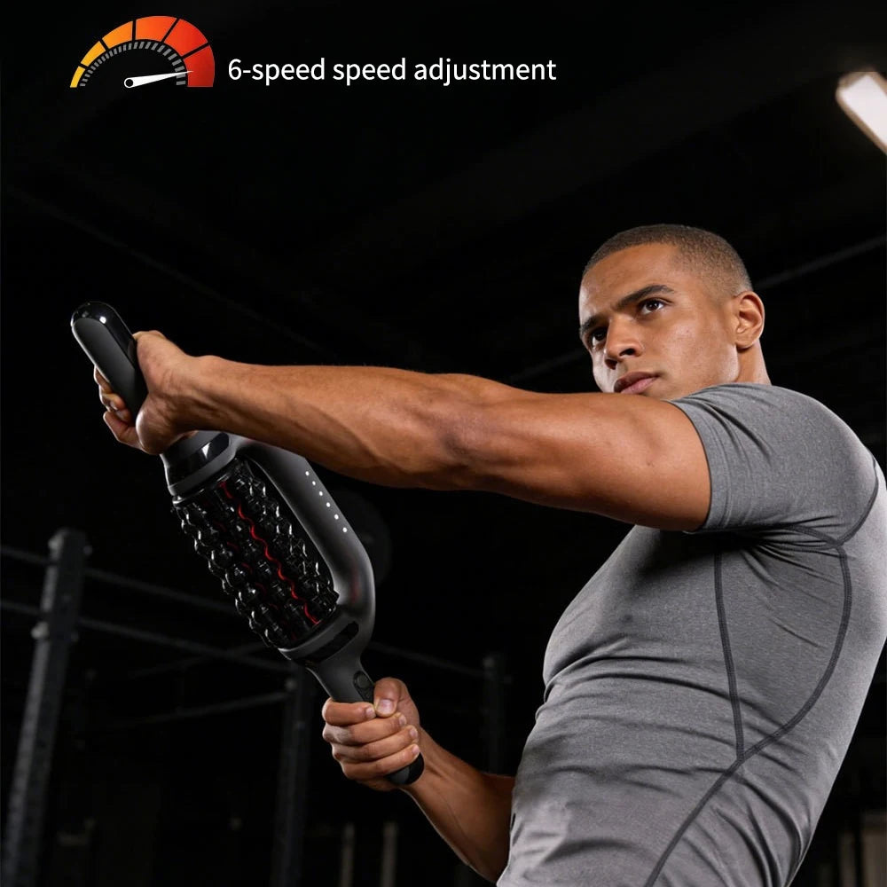 Red Light Electric Roller Massage Stick Infrared Deep Muscle Relaxation Pain Relief Impactor For Post Workout Fitness