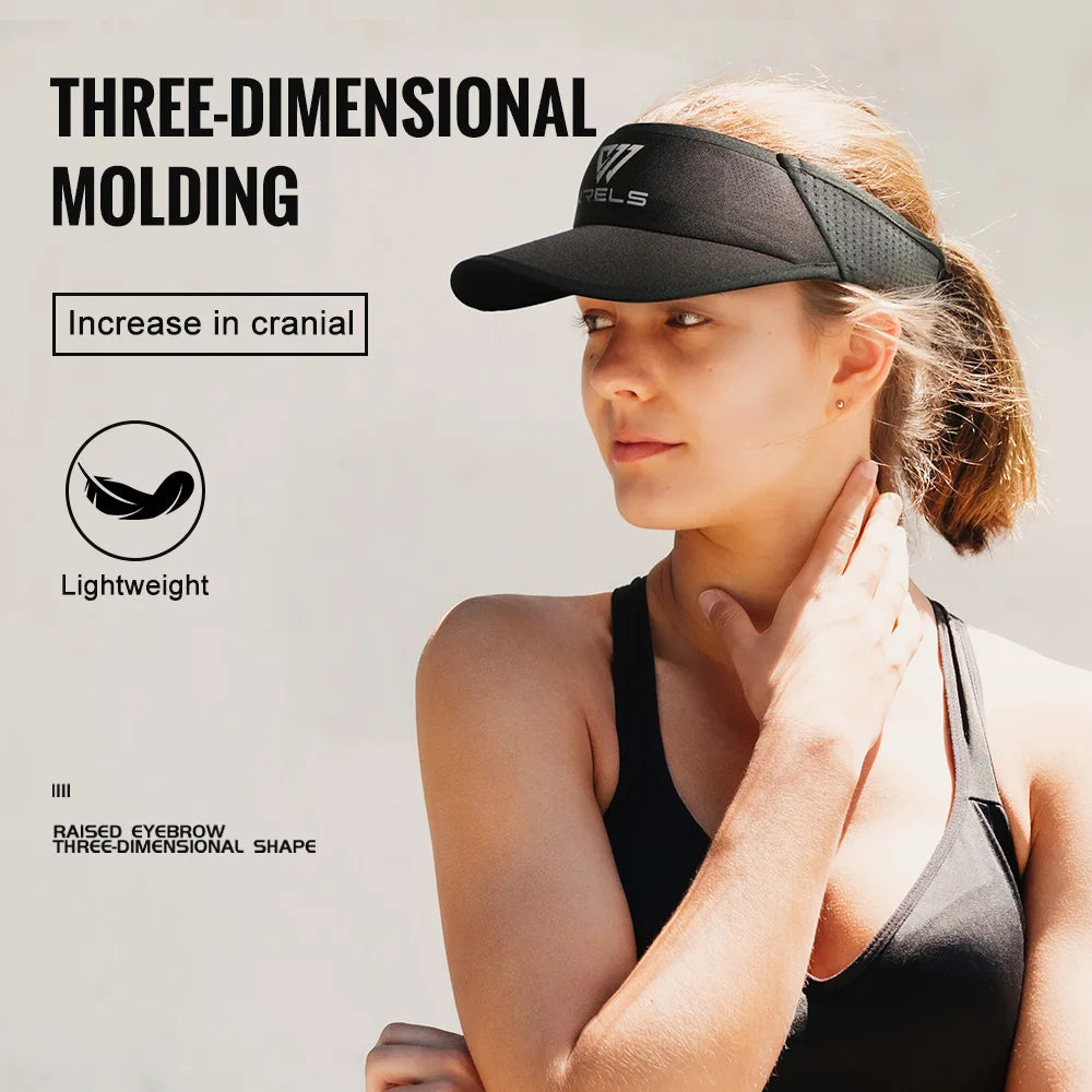 WRELS Sports Sun Visor Men Women Lightweight Packable Cooling Stretchy Visor Hat for Running Tennis Golf UV Protect Sport Hat