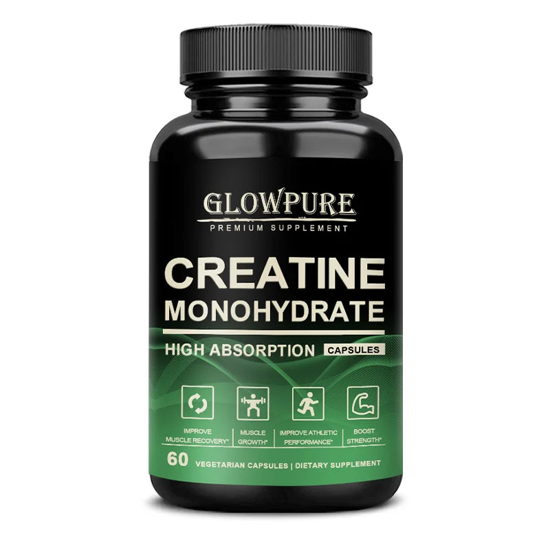 Creatine Monohydrate Capsules for Enhance Muscle Mass Strength & Performance Improvement Workout Recovery Mass Gainer