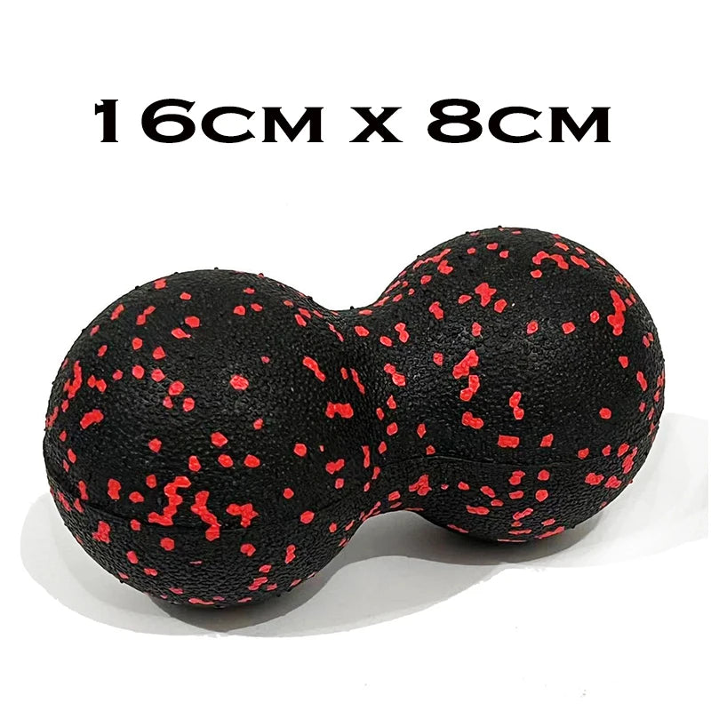 EPP Fitness Ball Double Lacrosse Massage Ball Set Mobility Peanut Ball for Self-Myofascial Release Deep Tissue Yoga Gym Home