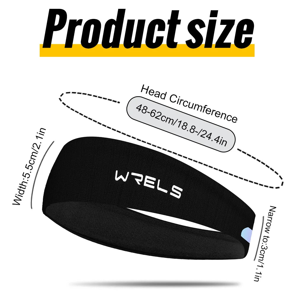 WRELS Headbands for Men Women Sweatband Sports Headband Moisture Wicking Workout Sweatbands for Running Yoga Non Slip Hair Band