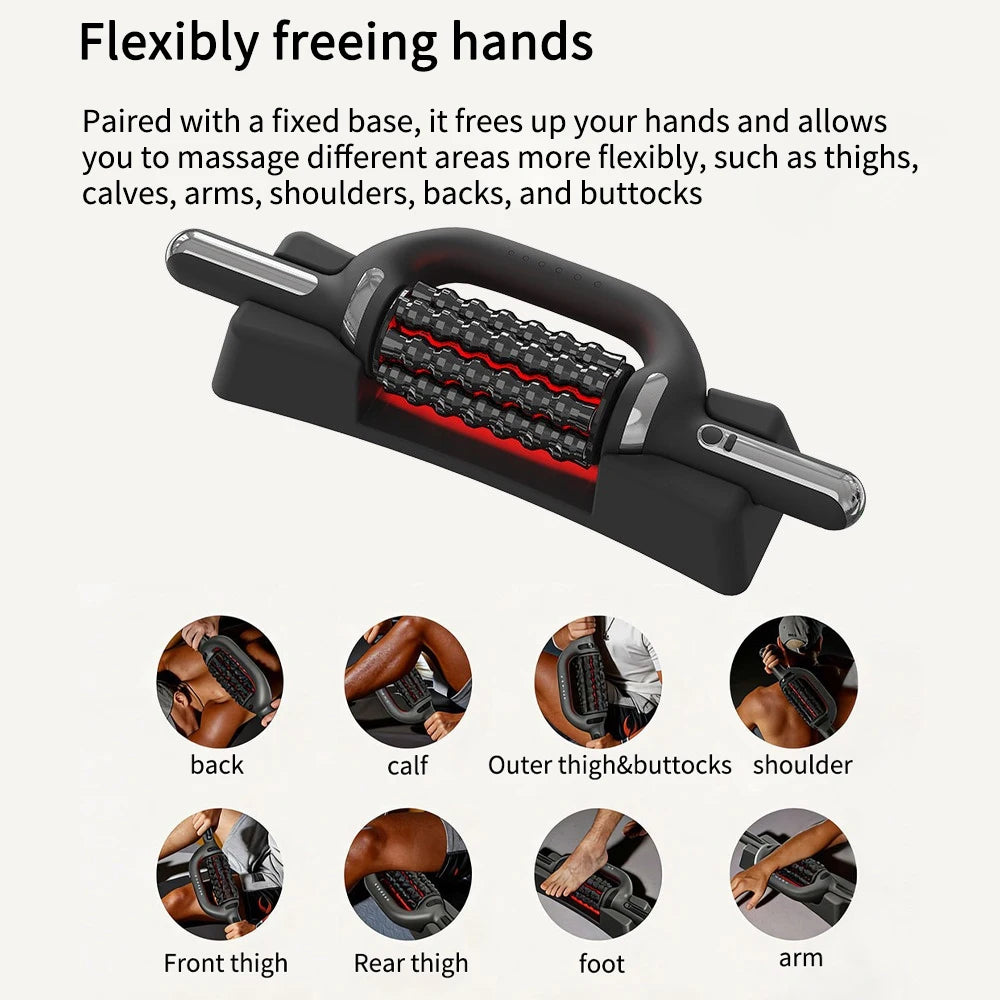 Red Light Electric Roller Massage Stick Infrared Deep Muscle Relaxation Pain Relief Impactor For Post Workout Fitness