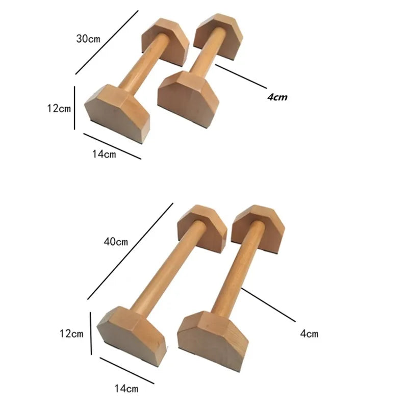 1Pair 20/30/40/50cm Gym Fitness Wooden Push-Up Stands Rack Handstand Parallel Bar Double Rod Chest Arm Muscle Training Support