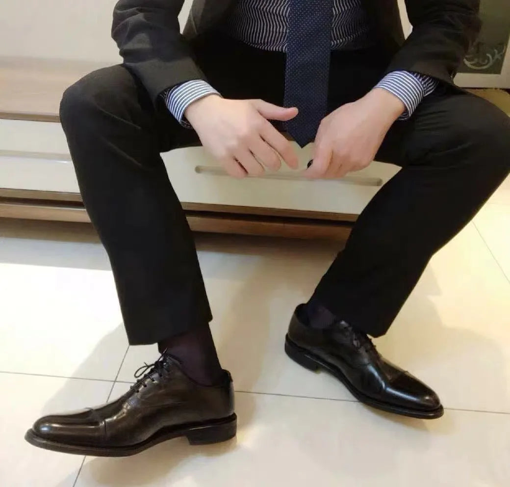 Man Dress Tube Socks Men Sheer Stockings Ultra Thin Erotic Formal Wear White Socks Sexy Transparent Business Sock See-through