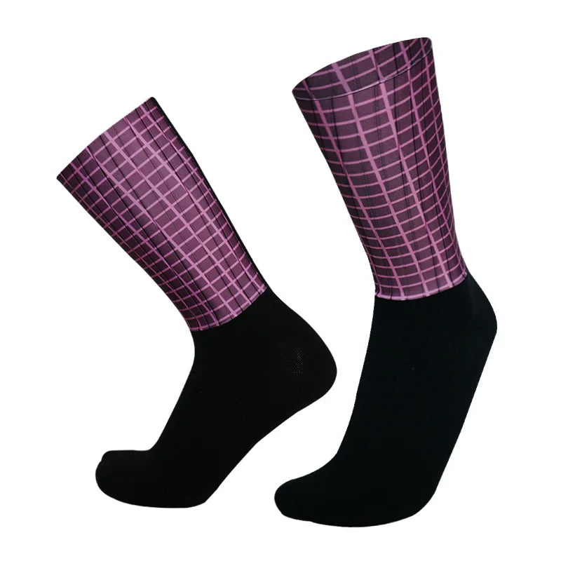 New Pro Team Aero Socks Anti Slip Silicone Cycling Socks Men Bicycle Sport Running Bike Socks Calcetines Ciclismo