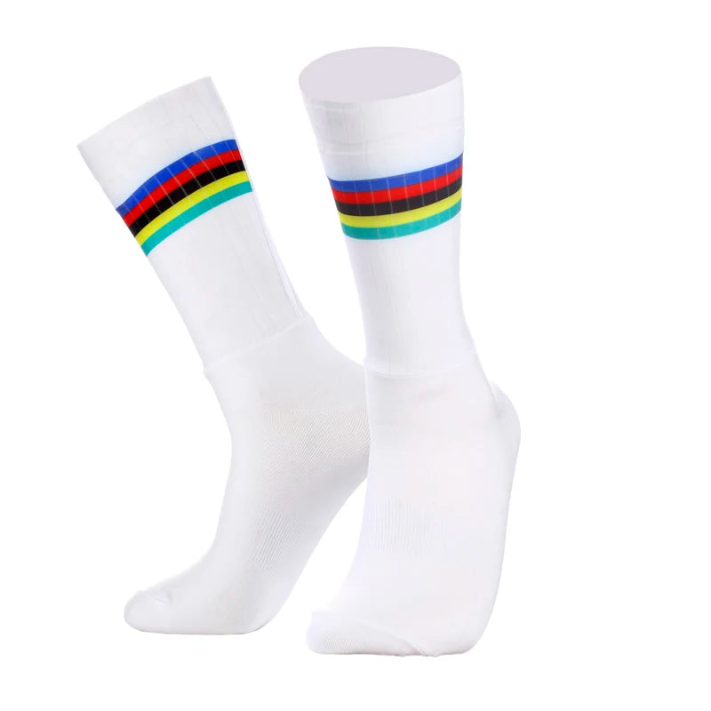 New Pro Team Aero Socks Anti Slip Silicone Cycling Socks Men Bicycle Sport Running Bike Socks Calcetines Ciclismo