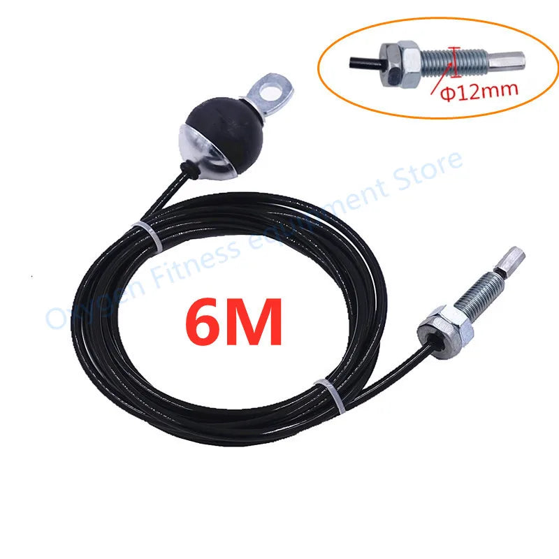 2M/2.5M/3M/4M/5M/6M/7M Gym Wire Rope Heavy Duty Steel Wirerope For Home Cable Machine Thick 5mm Rope Fitness Pulley Accessories