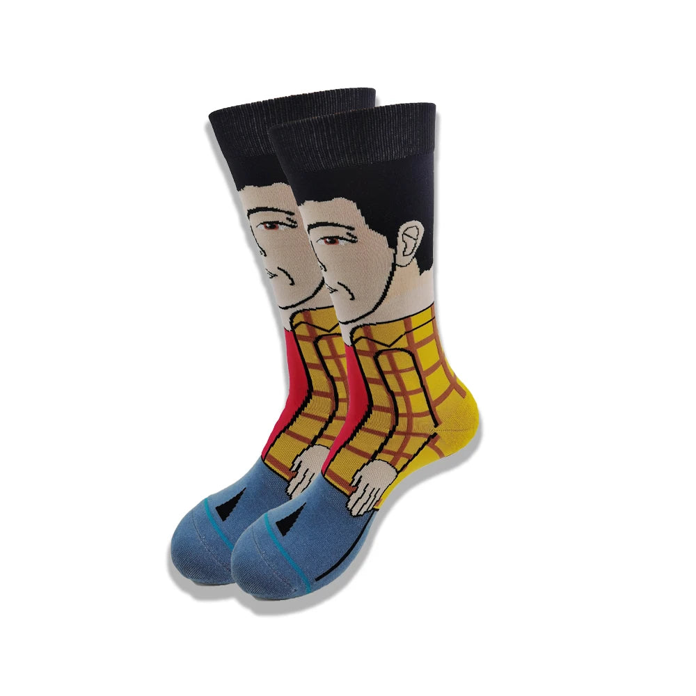 Cartoon and Animation fFashion Trend Men and Women Socks Autumn and Winter Street Style Middle Tub