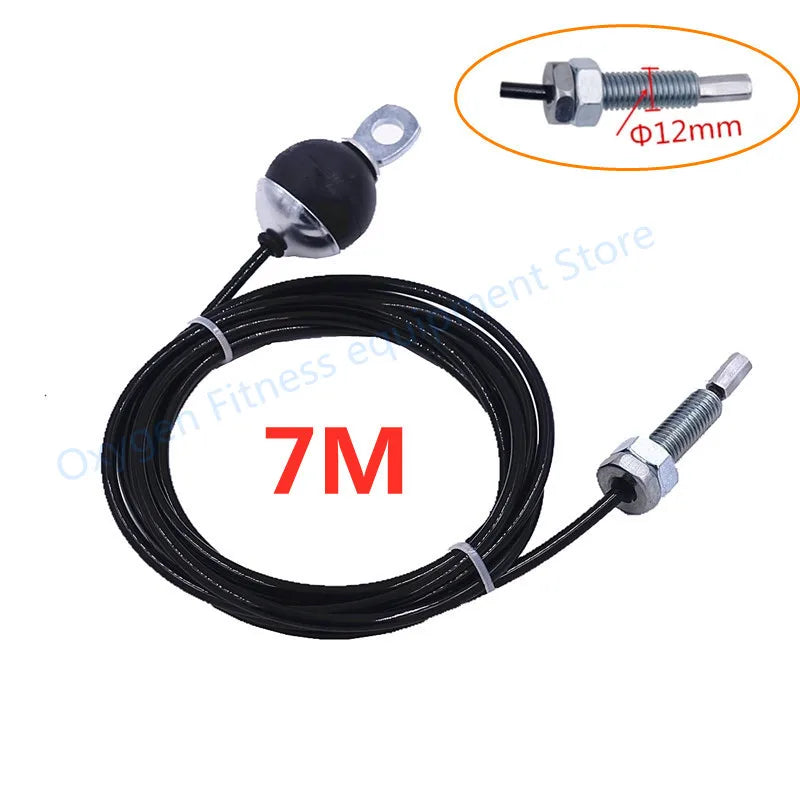 2M/2.5M/3M/4M/5M/6M/7M Gym Wire Rope Heavy Duty Steel Wirerope For Home Cable Machine Thick 5mm Rope Fitness Pulley Accessories