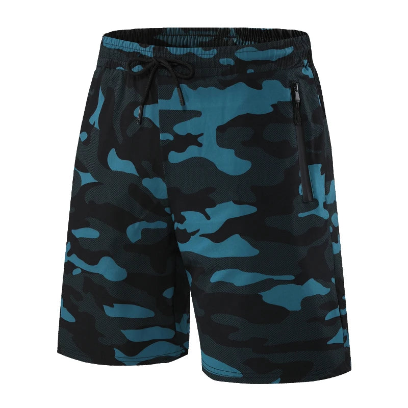 Men Gym Shorts 2021 New Camouflage Quick Dry Marathon Shorts Loose Fitness Casual Training Short Pant Male Workout Running Short