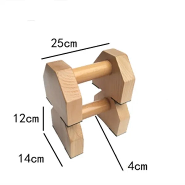 1Pair 20/30/40/50cm Gym Fitness Wooden Push-Up Stands Rack Handstand Parallel Bar Double Rod Chest Arm Muscle Training Support