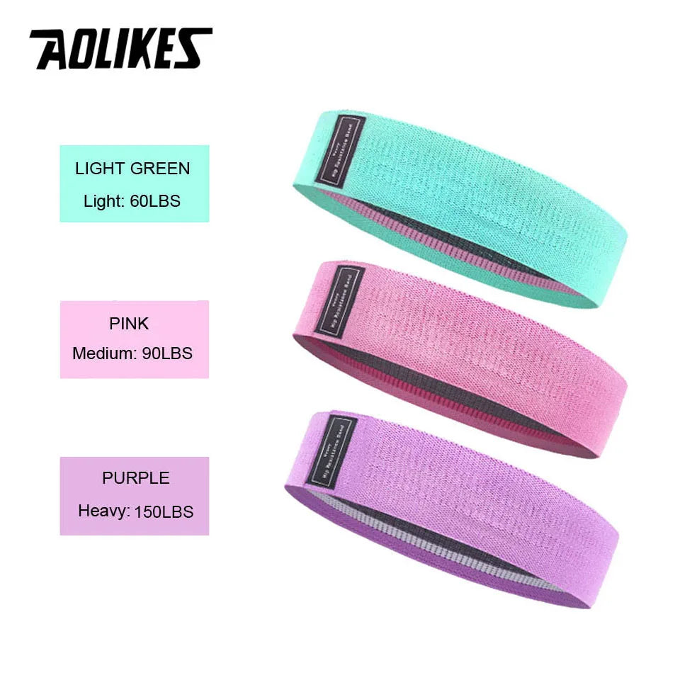 AOLIKES 1PC Hip Band Yoga Resistance Band Wide Fitness Exercise Legs Band Loop For Circle Squats Training Anti Slip Rolling