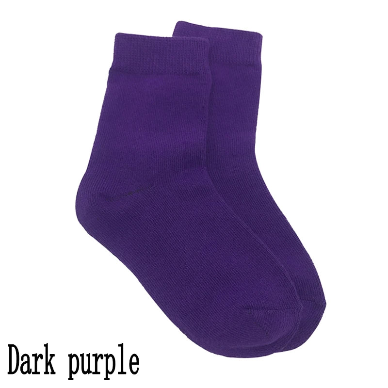 5 pairs / 1 lot spring&autumn candy color cotton children socks boys socks / socks for girls 1-9 year sport kids socks
