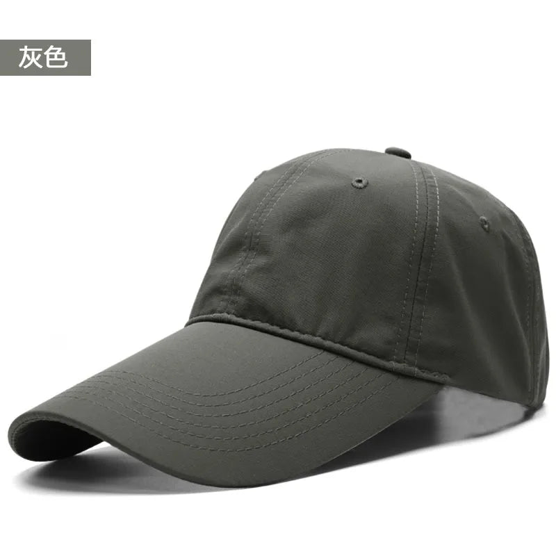 Dad Summer Fishing 11cm Long Peak Dry Quick Sun Cap Outdoors Cotton Large Snapback Hats Big Head Man Oversize Baseball Caps