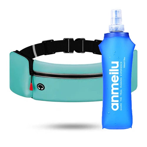 Breathable Marathon Jogging Cycling Running Bag Trail Hydration Belt Waist Bag Pouch Fanny Pack Phone Holder 500ml Water Bottles