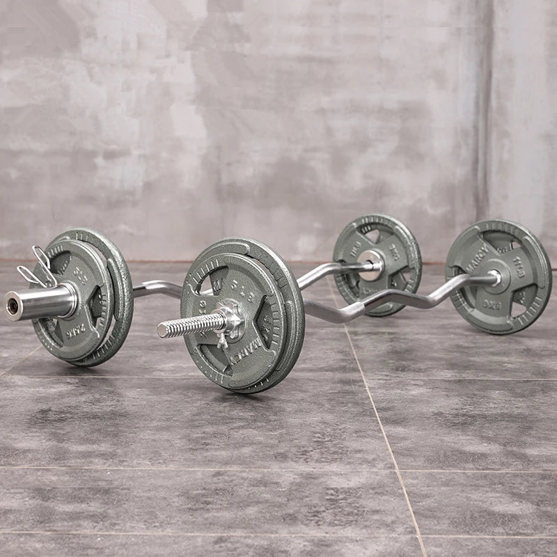 1.2m Gym Home Fitness Straight Curved barbell Pole Φ 25/50 mm Solid Standard Barbell Rod Weight Lifting Barbell Dumbbell Bar