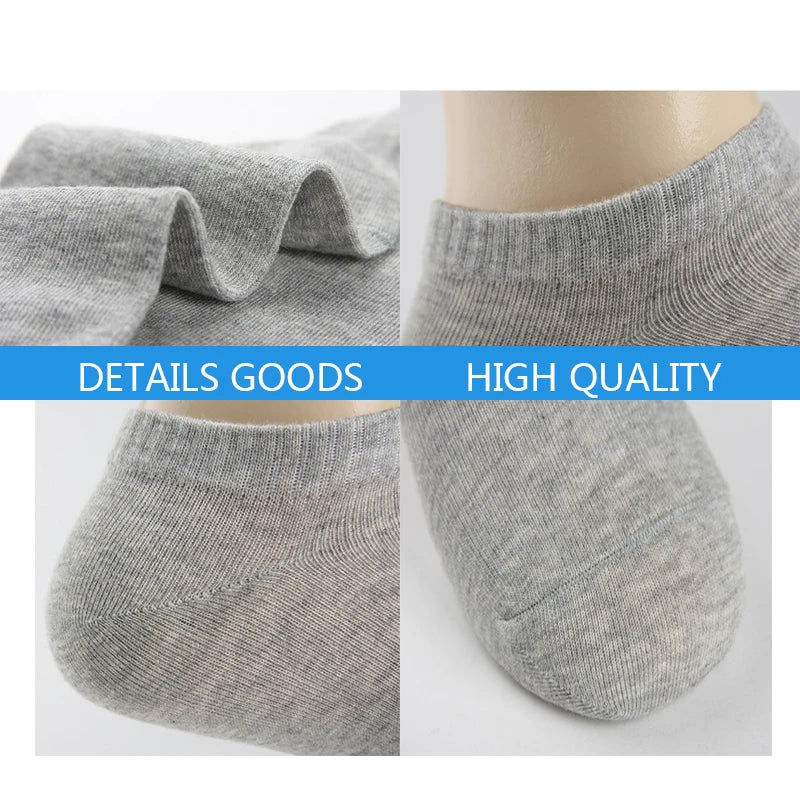Men Summer Boat Socks Large size 44,45,46,47,48 Black Breathable Fashion Black Male Cotton Socks Men short Big New 10 Pairs
