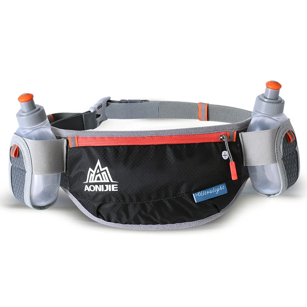 AONIJIE Running Hydration Waist Pack With Two Water Bottle 170ml Bag Belt Bottle Phone Holder Waterproof Jogging