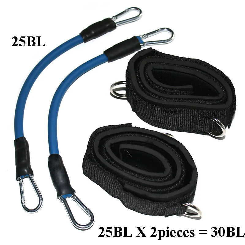Resistance Tubes with Ankle Straps, Whole Set, Leg Training, Workout for Run, Kick Boxing, Punch, Taekwondo, All Sports