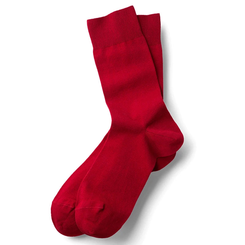 Match-Up Men Bamboo red Socks Breathable Anti-Bacterial man Business Dress Socks (6 Pairs/Lot)