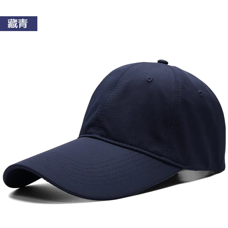 Dad Summer Fishing 11cm Long Peak Dry Quick Sun Cap Outdoors Cotton Large Snapback Hats Big Head Man Oversize Baseball Caps