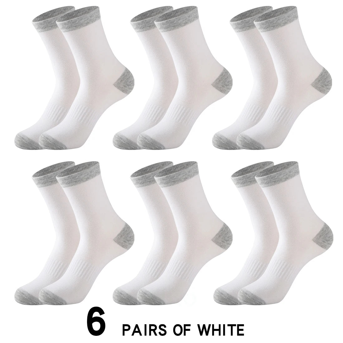6 Pair Winter Men Socks Cotton Black Leisure Business Long Socks Walking Running Hiking Thermal Socks For Male Plus Size 38-48