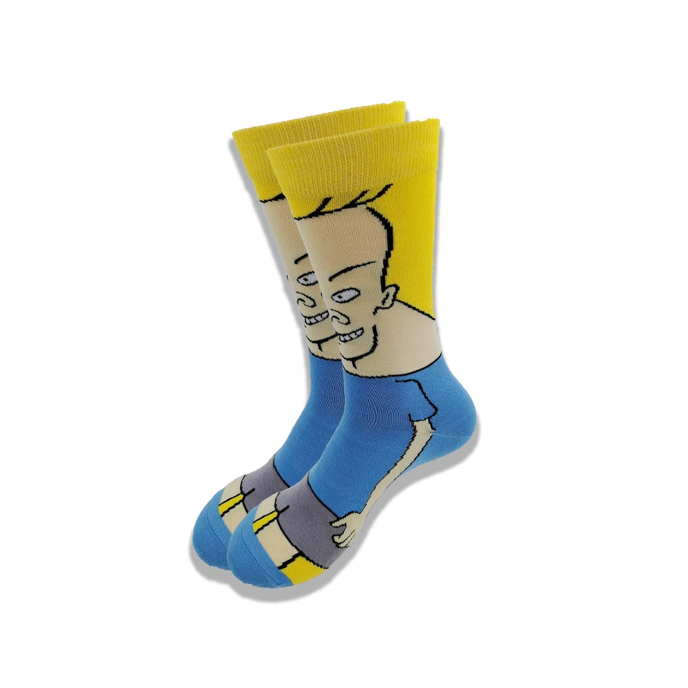 Cartoon and Animation fFashion Trend Men and Women Socks Autumn and Winter Street Style Middle Tub