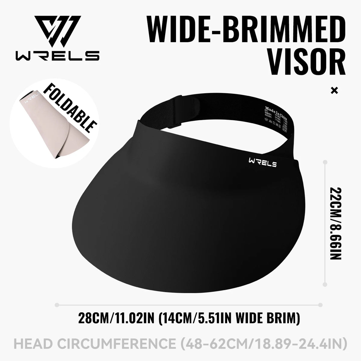 WRELS Sports Sun Visor Hat UV Protection Wide Brim Summer Beach Cap Ponytail Golf Tennis Baseball Running Outdoor Topless