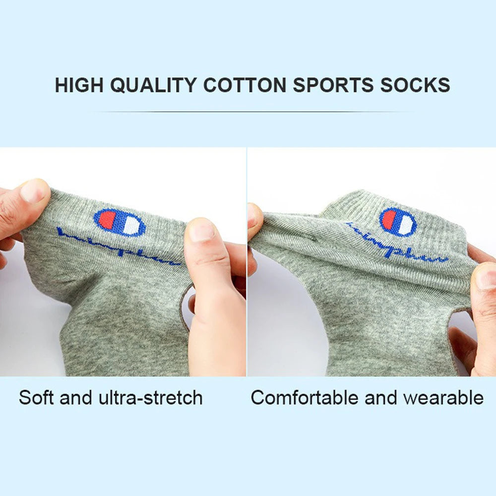 5/10/20 Pairs Men Ankle Socks Cotton Brand Classic Fashion Black White Socks Breathable Mesh Athletic Sports Socks for Summer