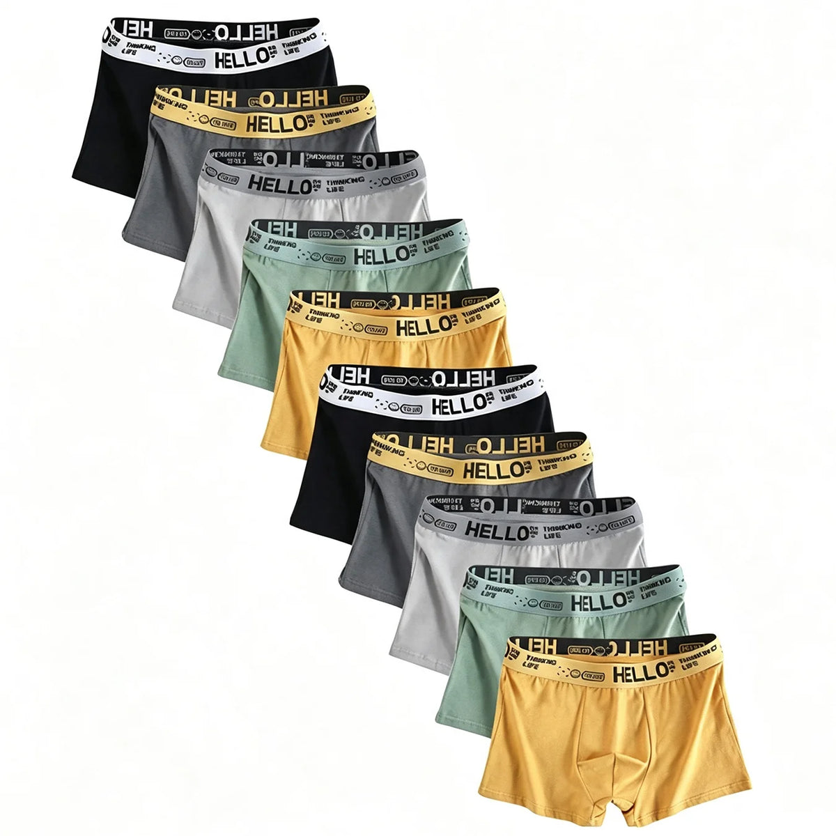 10 Pieces Men Underwear Quick Drying Stretchy Boxer Fshion Boy's Underpant Casual Sports Underwear High Stretch Trendy Panties