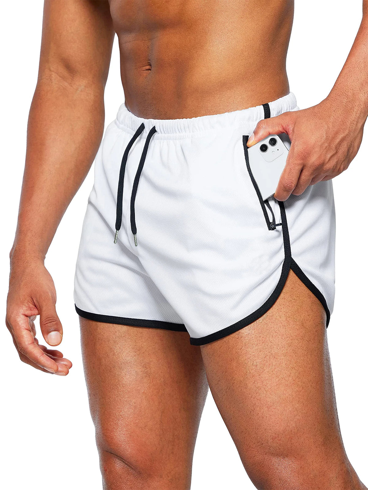 Men's new beach shorts running shorts 3-inch quick drying fitness running fashionable fitness shorts