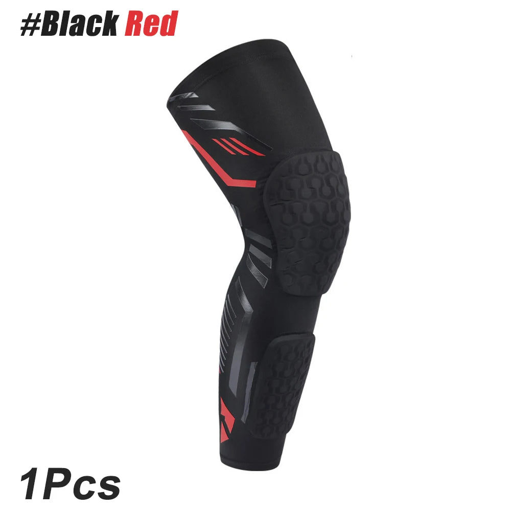 Anti-collision Padded Knee Compression Brace Long Leg Sleeves for Sports Basketball, Football, Volleyball,Knee Pads Shin Support