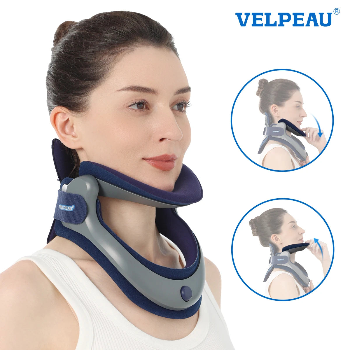 VELPEAU Neck Traction Device, Neck Stretcher for Spine Pressure and Discomfort, Ergonomic Cervical Collar for Men Women