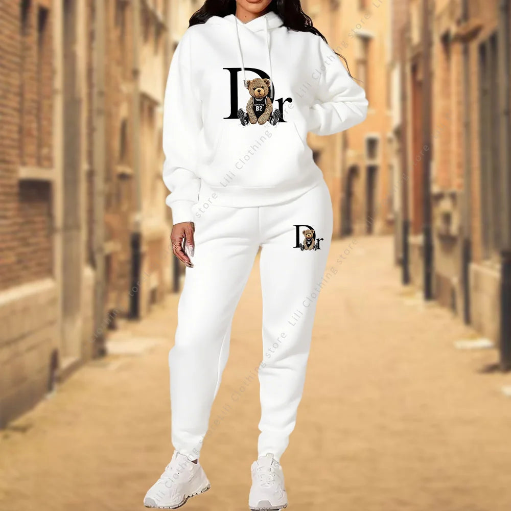 Women's TrackSuit Aesthetic Designer Clothes High quality Hoodies Sweatshirts Sweatpants 2 Piece Suit Sportwear Woman Pants Sets