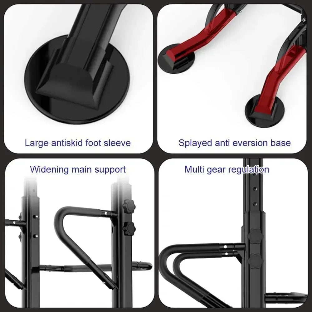 Adjustable Height Dip Station and Pull Up Bar for Home Gym Strength Training