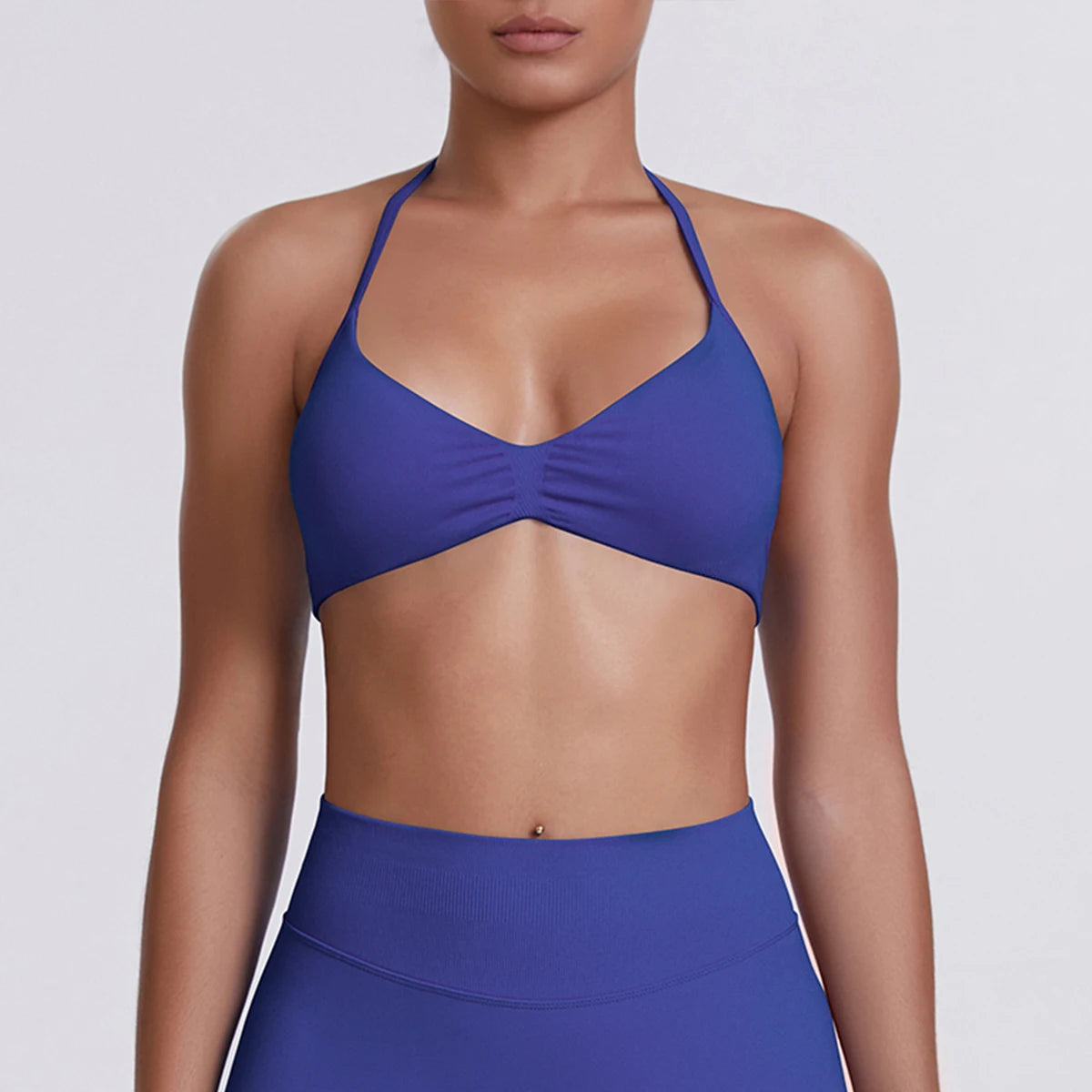 Sexy Neck Strap Bra for Woman Summer Breathable Backless Yoga Bra Women Fitness Solid Color Yoga Sports Bra Workout Top