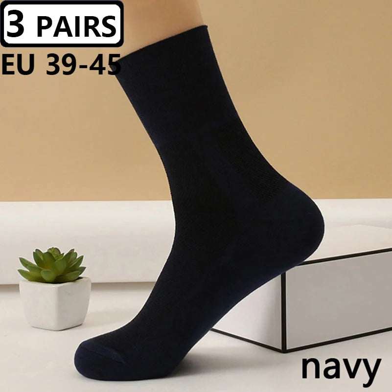 3 Pairs Plus Size EUR 45-50 Prevent Varicose Veins Socks Mens Diabetics Patients Cotton Loose Mouth Sock Man Women Comfort Meias