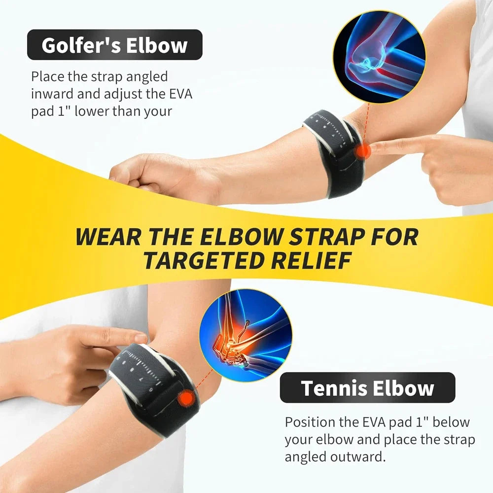 1 Pc Elbow Brace for Tendonitis and Tennis Elbow Relief with Removebale Pad, Tennis Arm Pads, Comfortable Golfers Elbow Straps