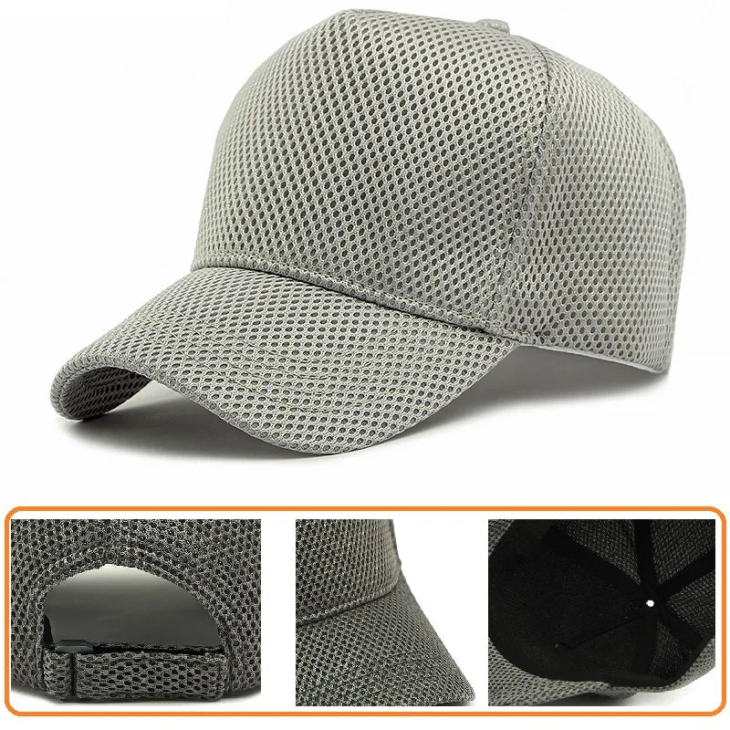 Men Women Oversize XXL 100% Cotton Baseball Cap, Large Hat for Big Heads 56-63cm (23.5'-25.5'), Adjustable Plain Dad Cap