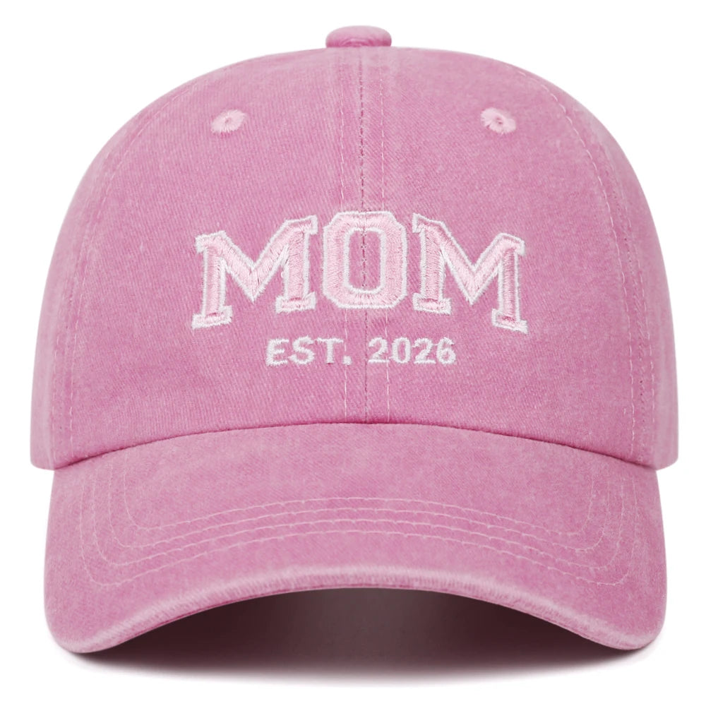 mom dad 2026 vintage wash letter embroidery baseball cap women men outdoor sports event casual duck cap