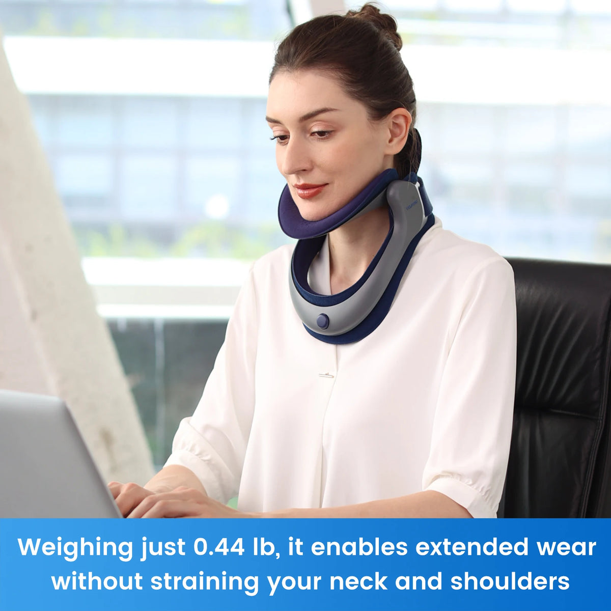 VELPEAU Neck Traction Device for Spine Pressure and Pain, Adjustable Neck Stretcher, Cervical Posture Corrector