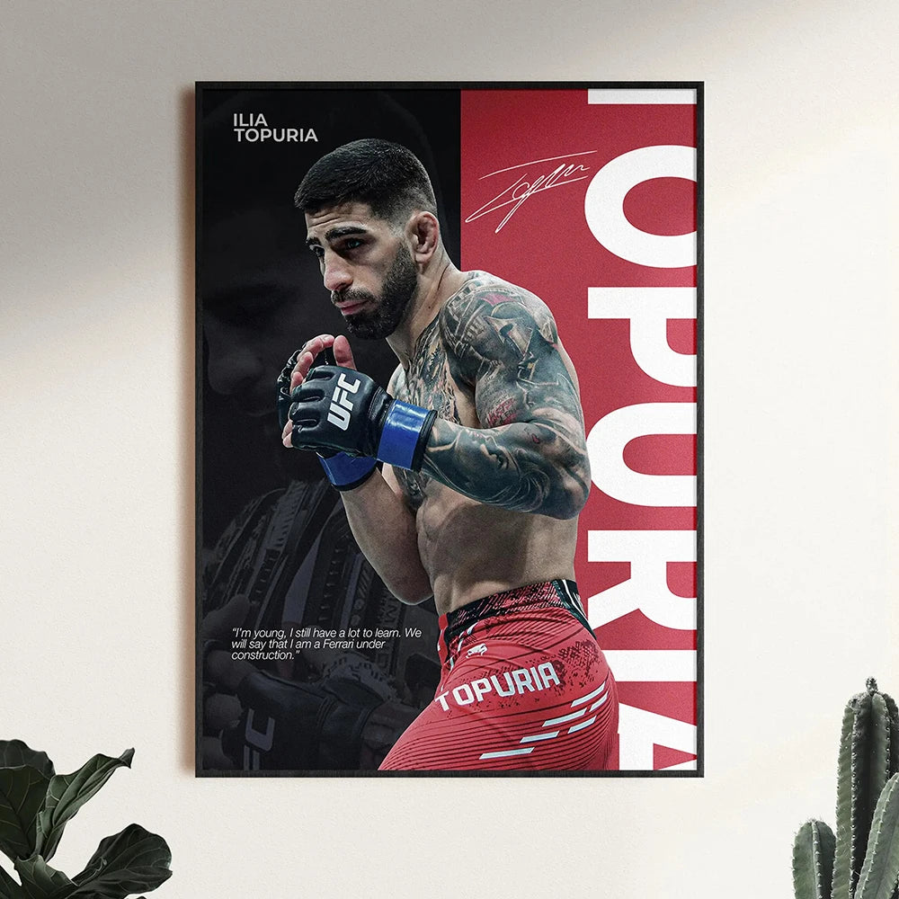 Famous Boxing Legends Fighting Poster UFC Inspirational ILIA TOPURIA Canvas Print Painting Wall Decor Gym Home Mural Cuadros