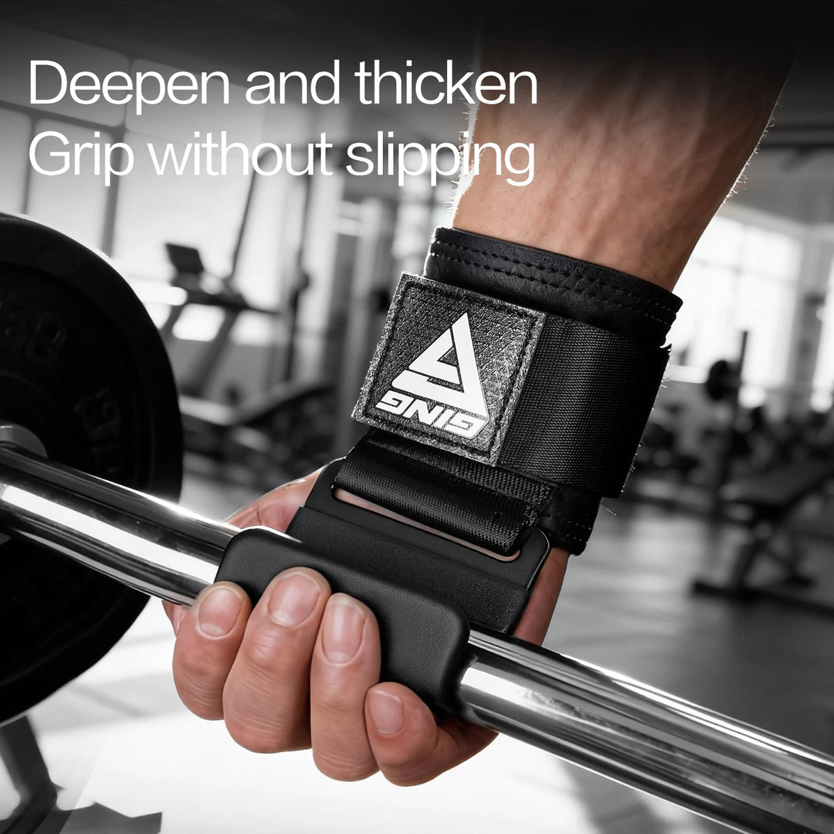 Weight Lifting Hook Grips with Wrist Wraps Gym Hand-Bar Wrist Strap Fitness Hook Weight Strap Pull-Ups Power Lifting Gloves
