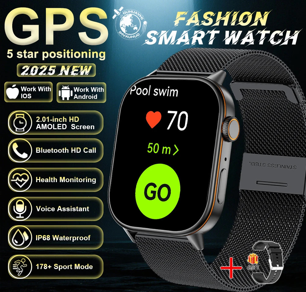 New For Android iOS Outdoor GPS SmartWatch Men 2.01