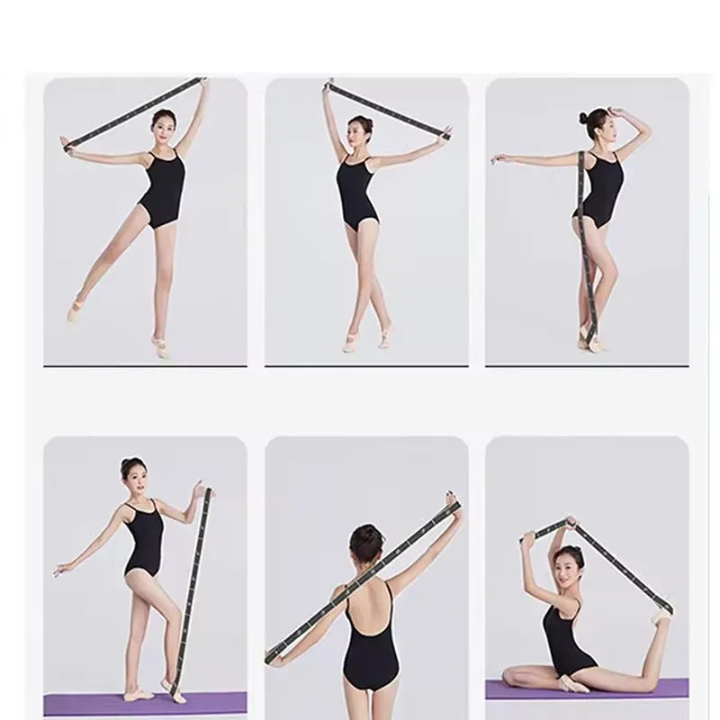 Yoga Pull Strap Belt Girl Elastic Latin Dance Stretching Band Loop Yoga Pilates GYM Fitness Exercise Resistance Band With Number